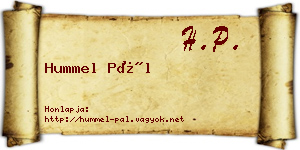 Hummel Pál névjegykártya